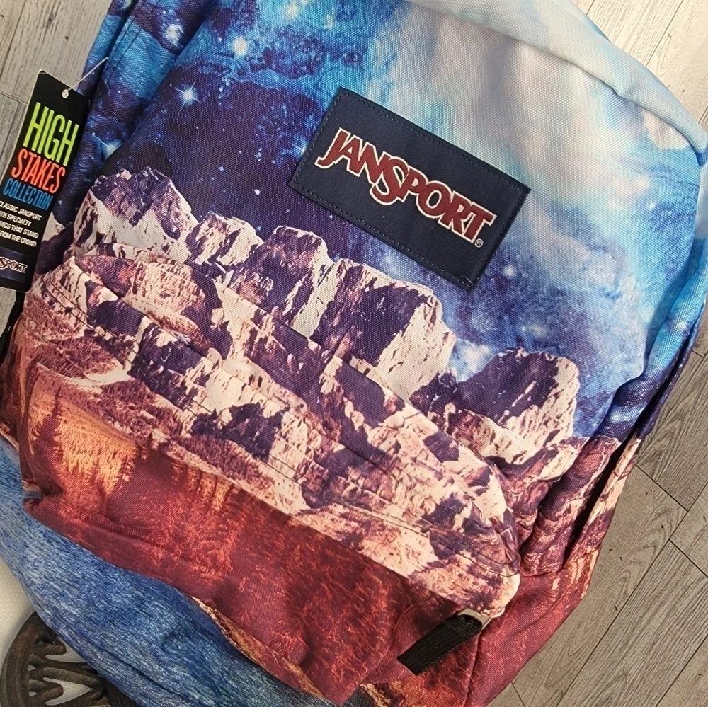 Jansport Kids Backpack - Blue, Purple, Red Landscape Print